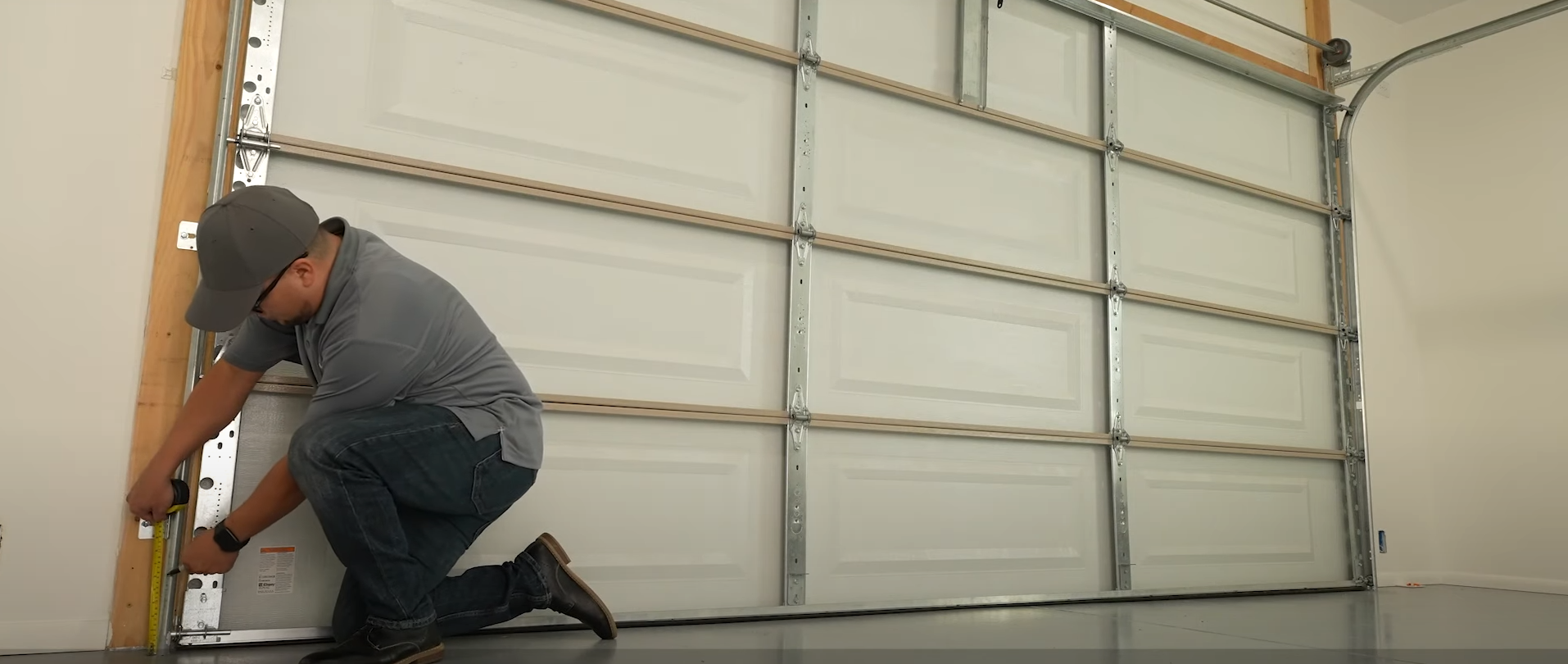 Same day garage door installed modern garage door on a residential home.